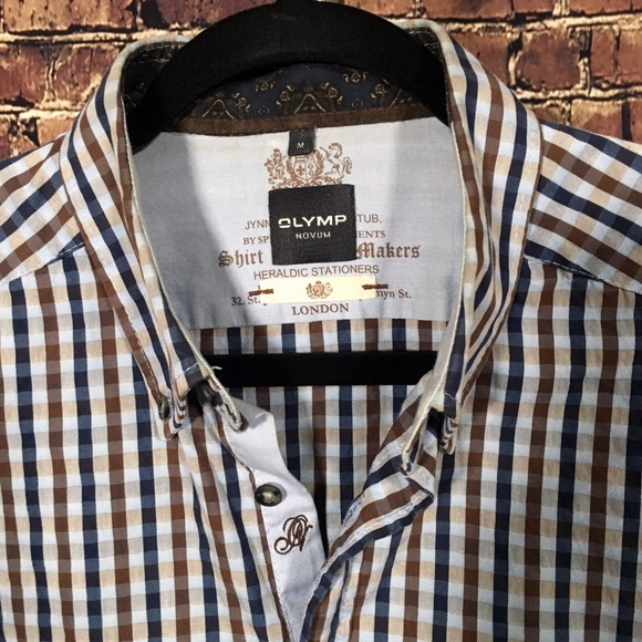 Olymp Novum Luxor Elbow Patch Checked Button Down - Picture 2 of 8